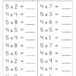 1 Digit Multiplication Worksheet School