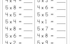 1 Digit Multiplication Worksheet School