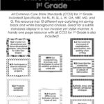 1st Grade Common Core State Standards CCSS Posters Black White