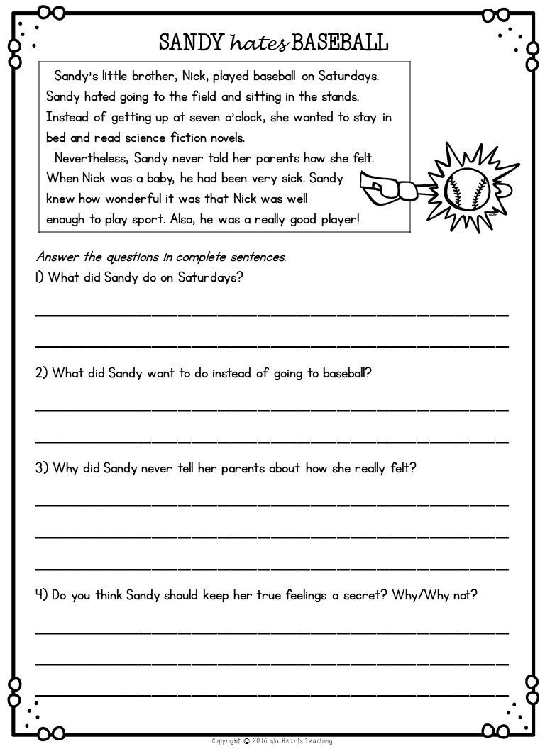 2nd Grade Christmas Reading Comprehension Worksheets 