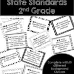 2nd Grade Common Core State Standards CCSS Posters Black White