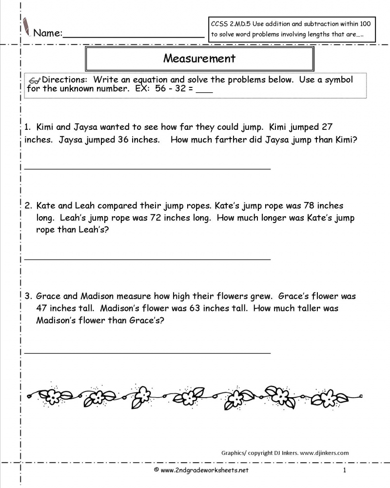 2Nd Grade Math Common Core State Standards Worksheets Math Worksheets 