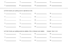 34 Blank Spelling Test Sheet 25 Words PORTAL DUNIA