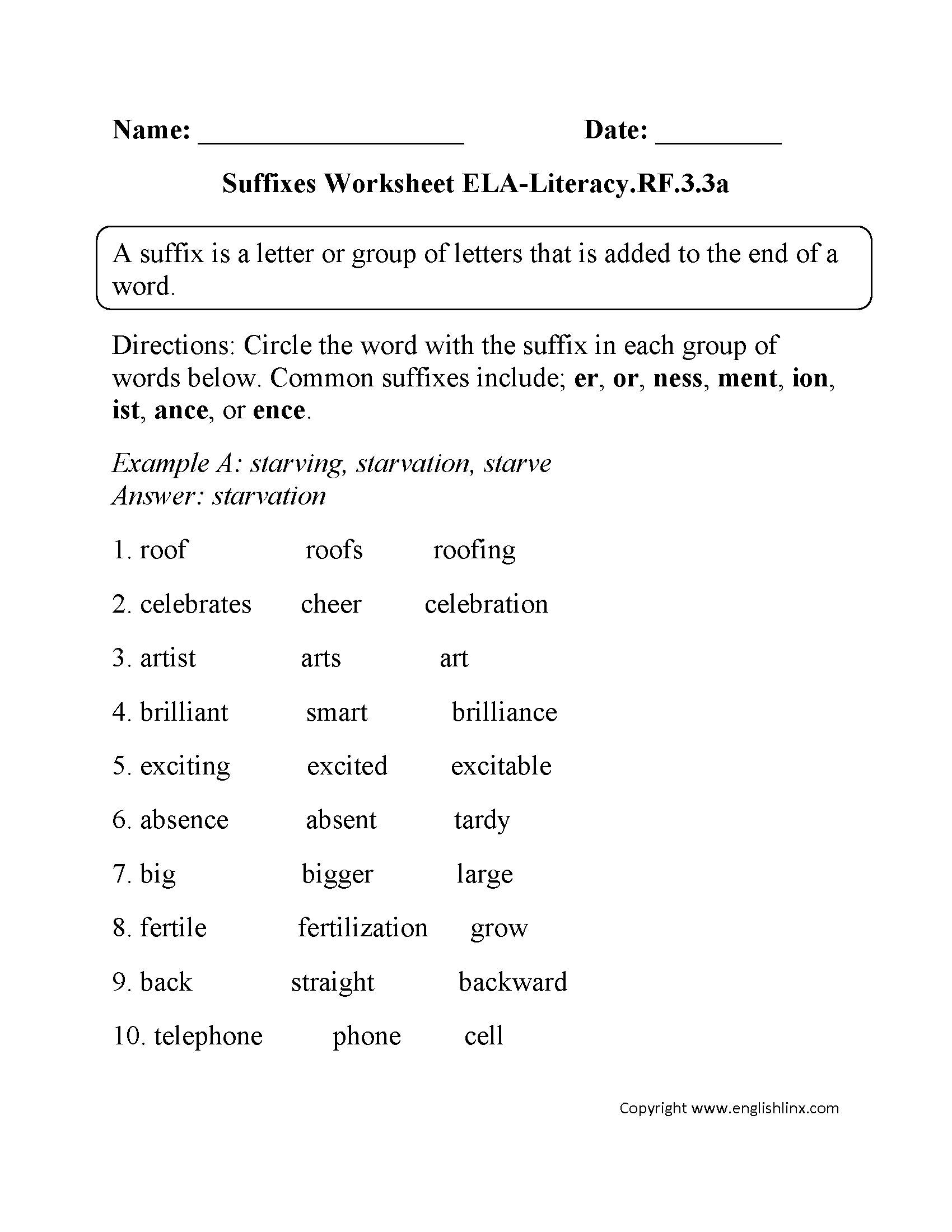 3rd Grade Common Core Reading Foundational Skills Workshee Reading 