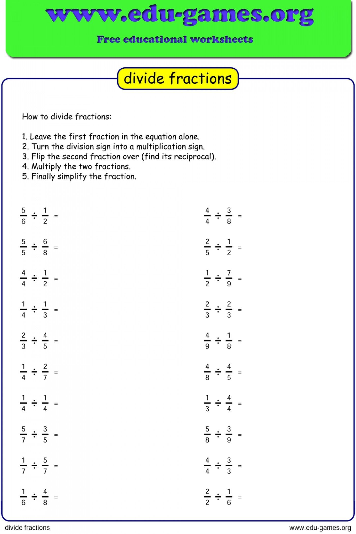 43 Multiplying Fractions Worksheets 5Th Grade Pictures Sutewo