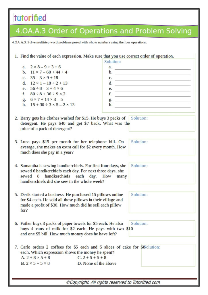 Common Core Problem Solving Worksheets | Common Core Worksheets