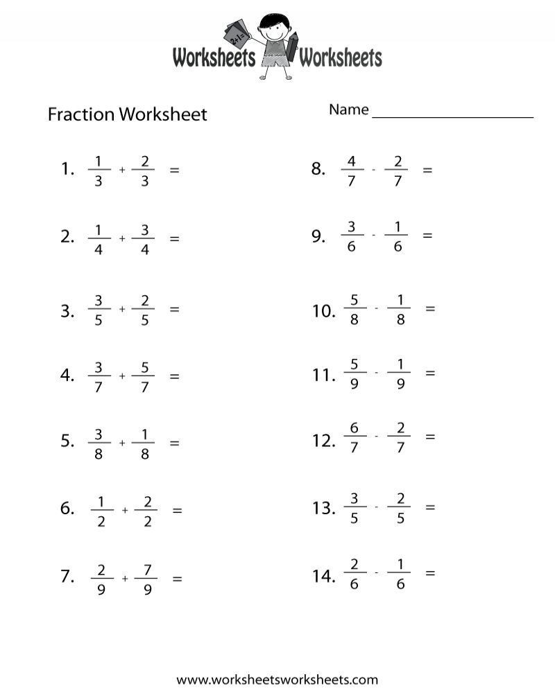 5th Grade Fractions Worksheets Pdf Worksheetpedia