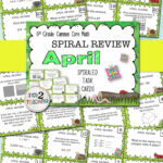 5th Grade Math Spiraled Common Core Review Task Cards APRIL Is