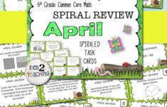 5th Grade Math Spiraled Common Core Review Task Cards APRIL Is