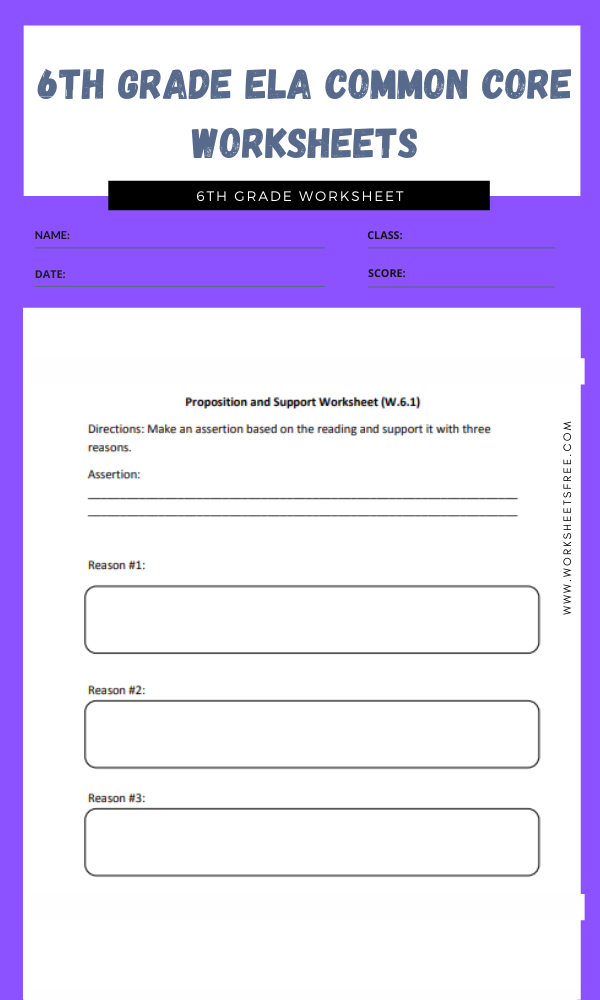 Common Core Ela Worksheets Grade 6 Common Core Worksheets