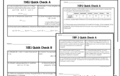 7th Grade Math Quick Check Assessment FREEBIE Bell Ringers Or Exit