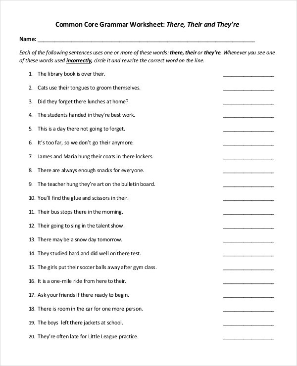 8 Common Core Practice Sheets PDF DOC Excel Free Premium Templates