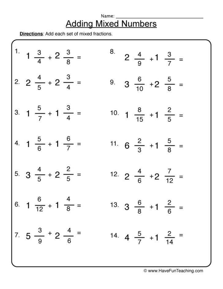 Improper Fractions To Mixed Numbers Common Core Worksheets