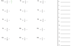 Adding Mixed Numbers Worksheet Common Core Carol Jone s Addition