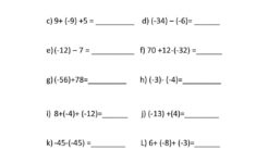 Adding Subtracting Integers Worksheet Subtracting Integers Worksheet