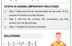 Addition Of Improper Fractions Math Worksheets Ages 9 10 Activities