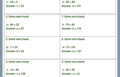 Answer Key Download Worksheet 16901 CCSS Math Content 6 EE B 7
