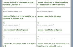 Answer Key Download Worksheet 33261 CCSS Math Content 6 EE A 2 a