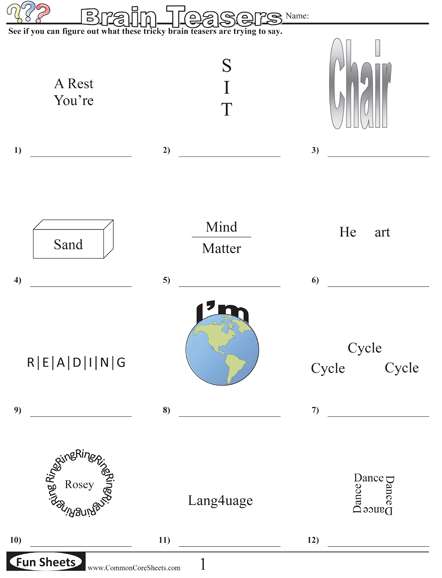 Awesome Math Wkshts Brain Teasers For Kids Brain Teasers Printable 