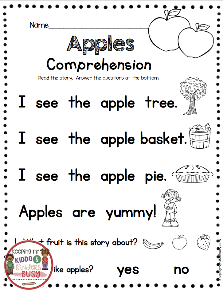 Kindergarten Common Core Reading Worksheets