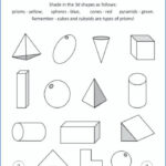 Common Core Math Worksheets 2nd Grade 3d Shapes Identify For Geometry