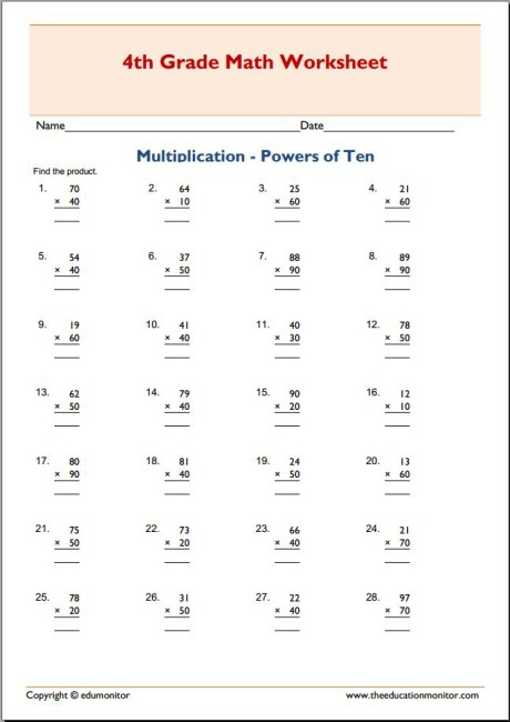 Multiplication Common Core Worksheets