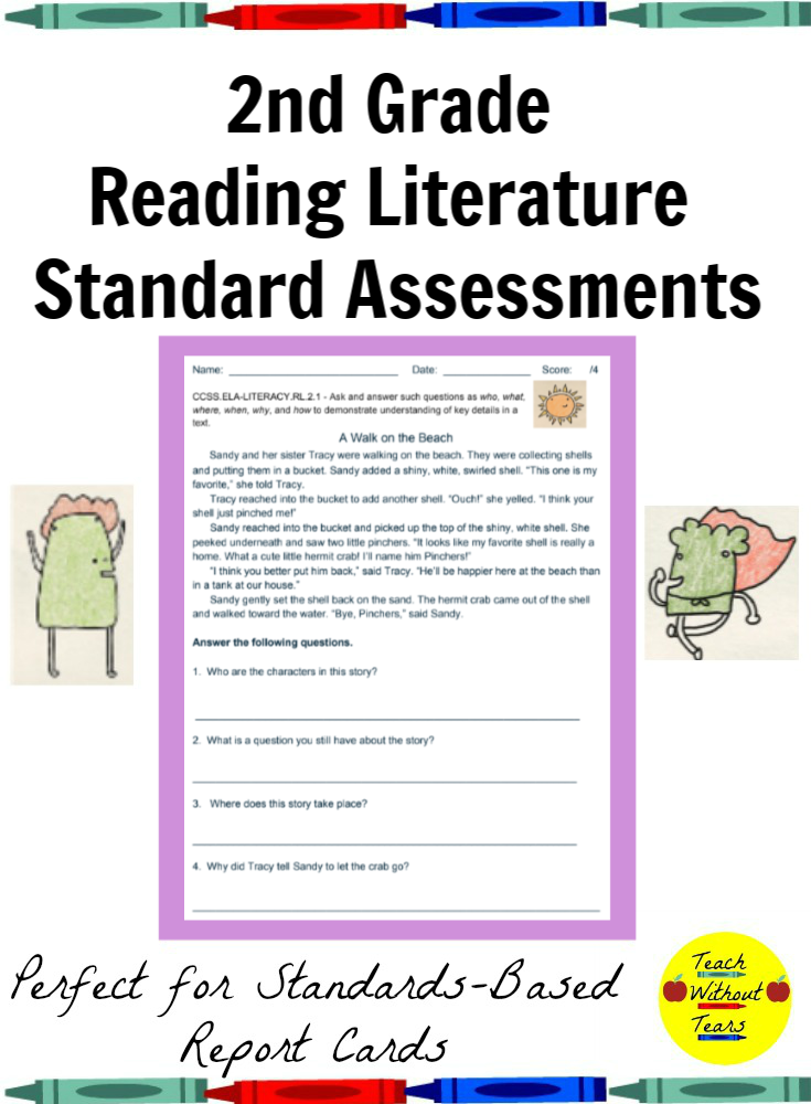 Common Core Reading Literature Standard Assessments For 2nd Grade 