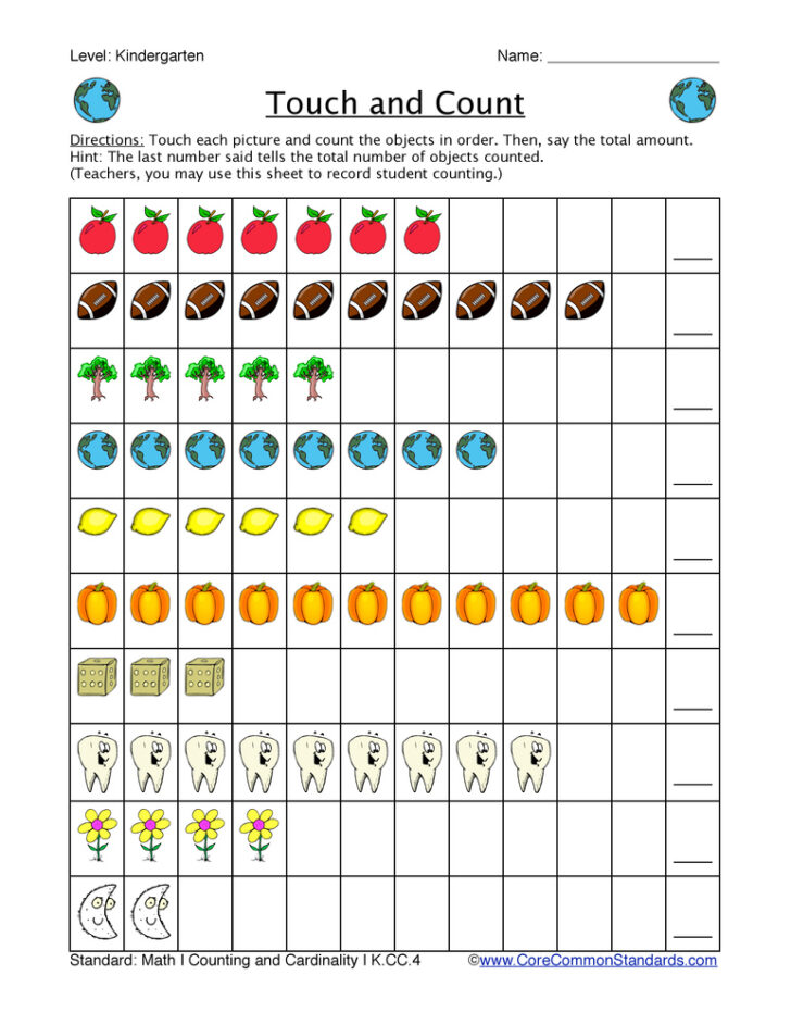Common Core Preschool Worksheets