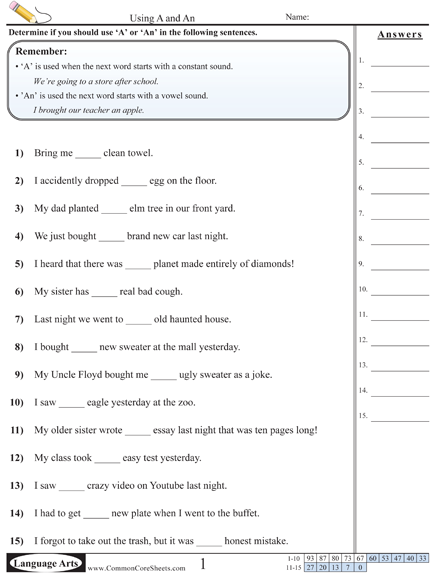 Common Misuses Worksheets Common Core Worksheets Worksheets Free 