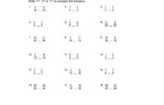 Comparing Fractions With Like Denominators Worksheet