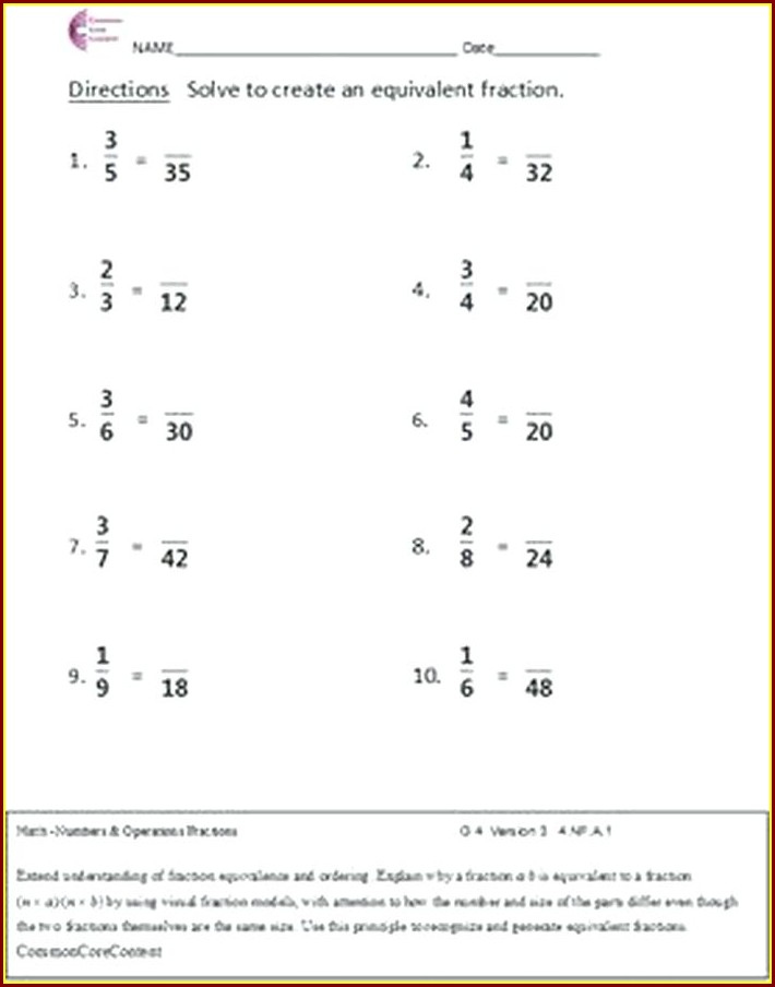 Comparing Fractions Worksheet 4th Grade Common Core Worksheet Resume 