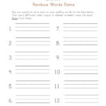 Customizable Rainbow Words Spelling Worksheet Free Worksheets Samples