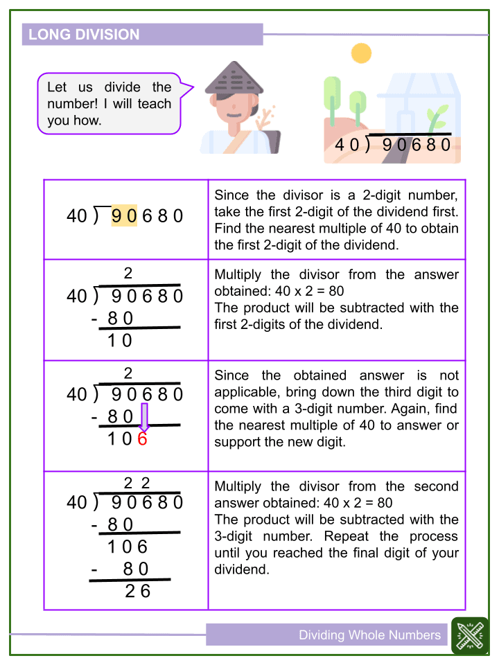 Dividing Whole Numbers Common Core Worksheets