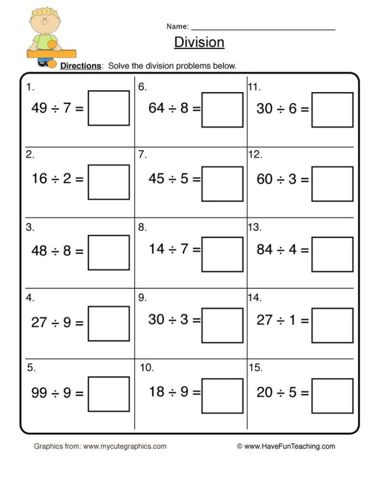 Common Core Worksheets Division On A Number Line