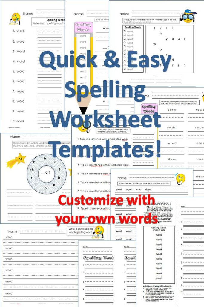 Easy Peasy Way To Make Your Own Spelling Worksheets With Templates