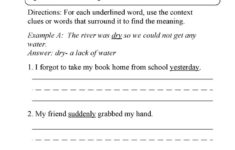 English Worksheets 2nd Grade Common Core Worksheets Context Clues