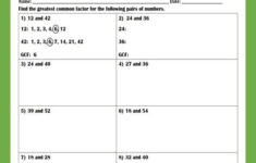 Finding GCF And LCM Practice Worksheet Practices Worksheets Greatest