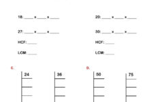 Finding HCF And LCM Using Prime Factorization Worksheet