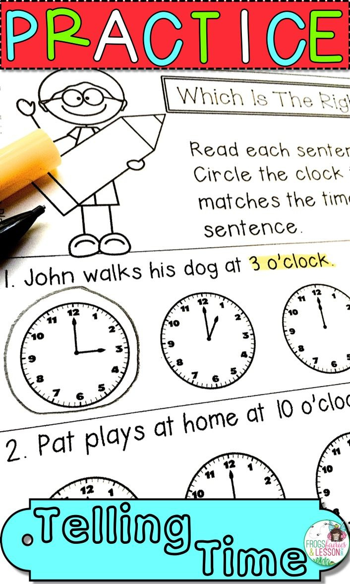 First Grade Math Worksheets For Telling Time Practice This Common Core 