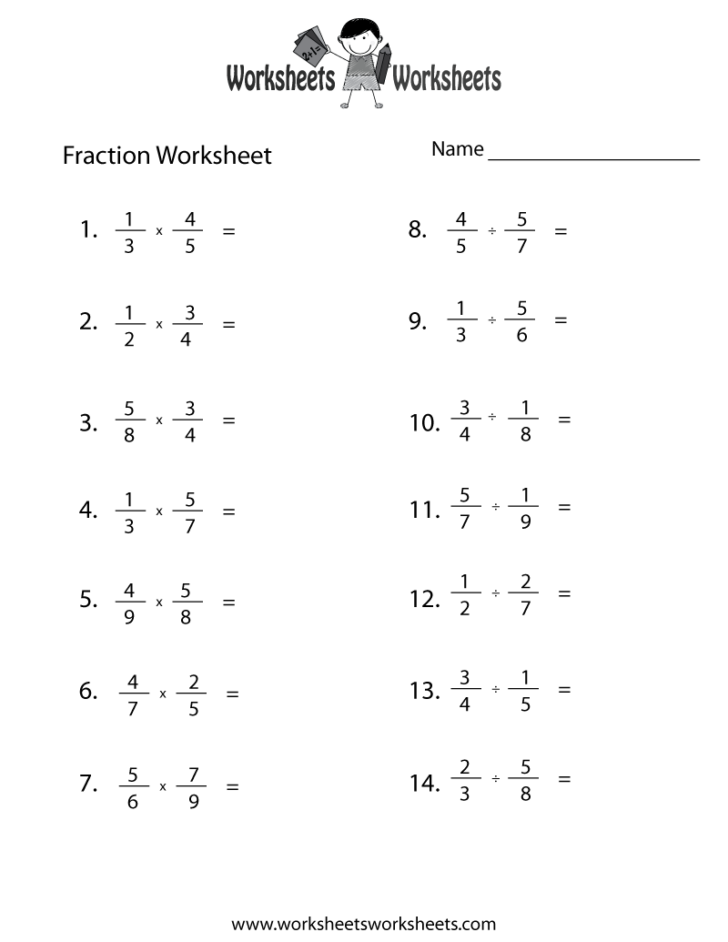 Fraction Review Worksheet Worksheets Worksheets | Common Core Worksheets