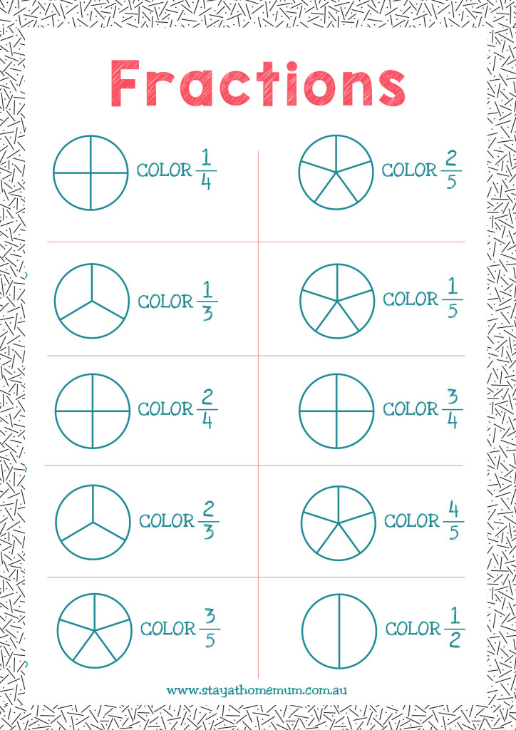 Fractions Free Printable Stay At Home Mum