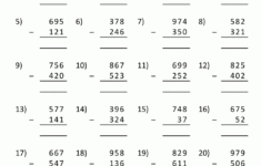 Free Printable 3 Digit Subtraction With Regrouping Worksheets Free