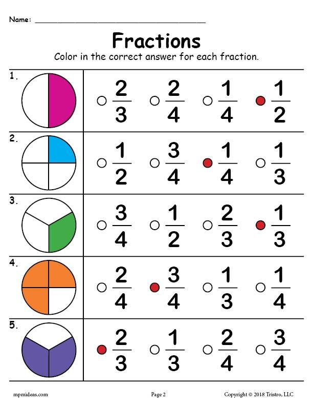 FREE Printable Fractions Worksheet SupplyMe Fractions Worksheets 