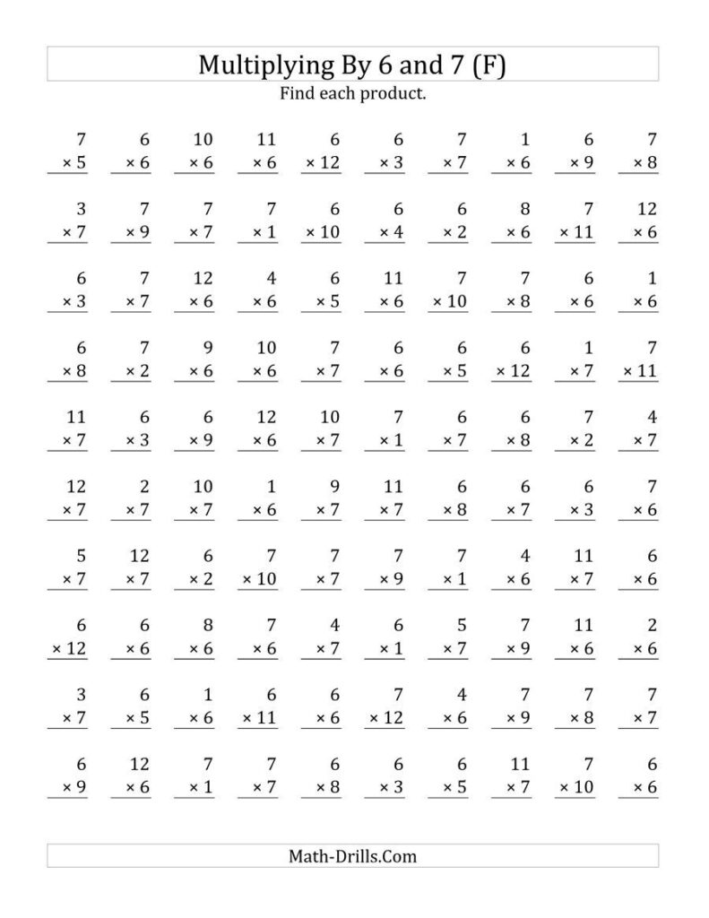 Free Printable Third Grade Multiplication Worksheets Times Tables