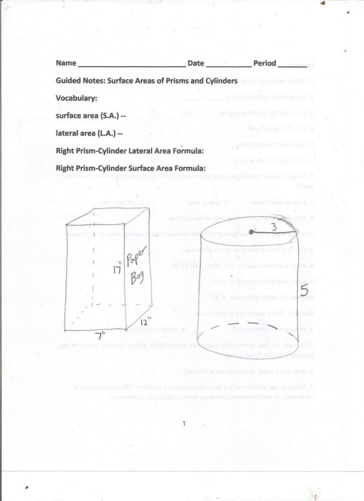 Common Core Surface Area Worksheets