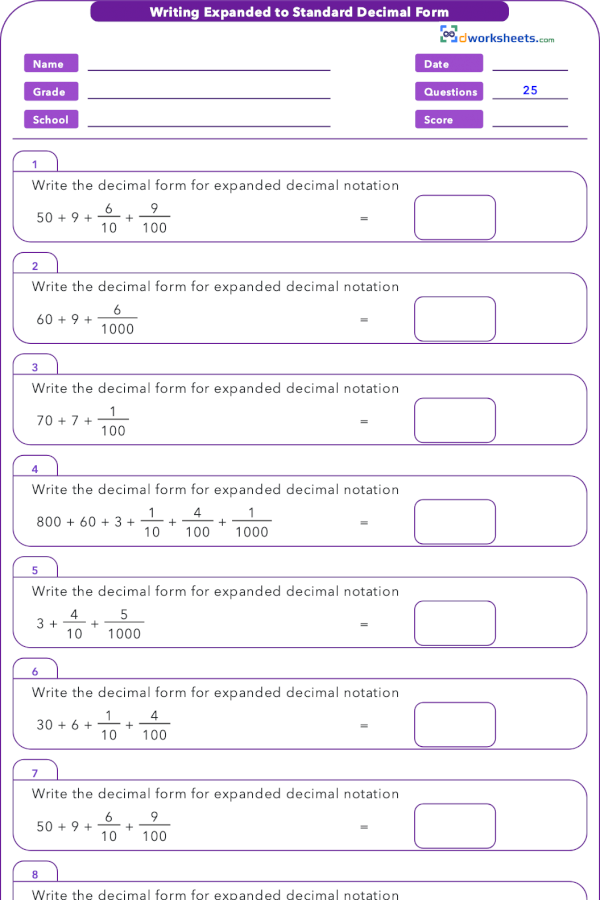 Go Math Common Core Grade 5 Worksheet For Fifth Graders This Common 