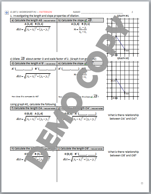 G Srt A 1 Worksheet 4 Geometry Common Core Answers
