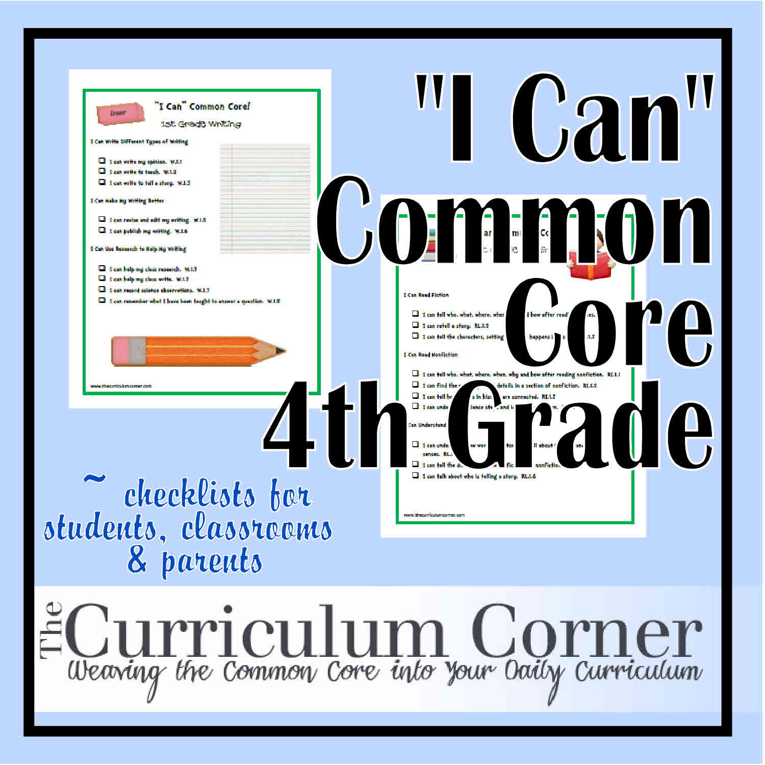  I Can Common Core Fourth Grade The Curriculum Corner 123