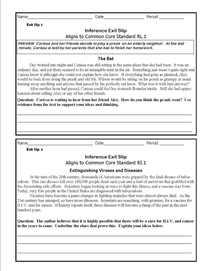 Inferences Lesson High School Free Common Core Middle School 