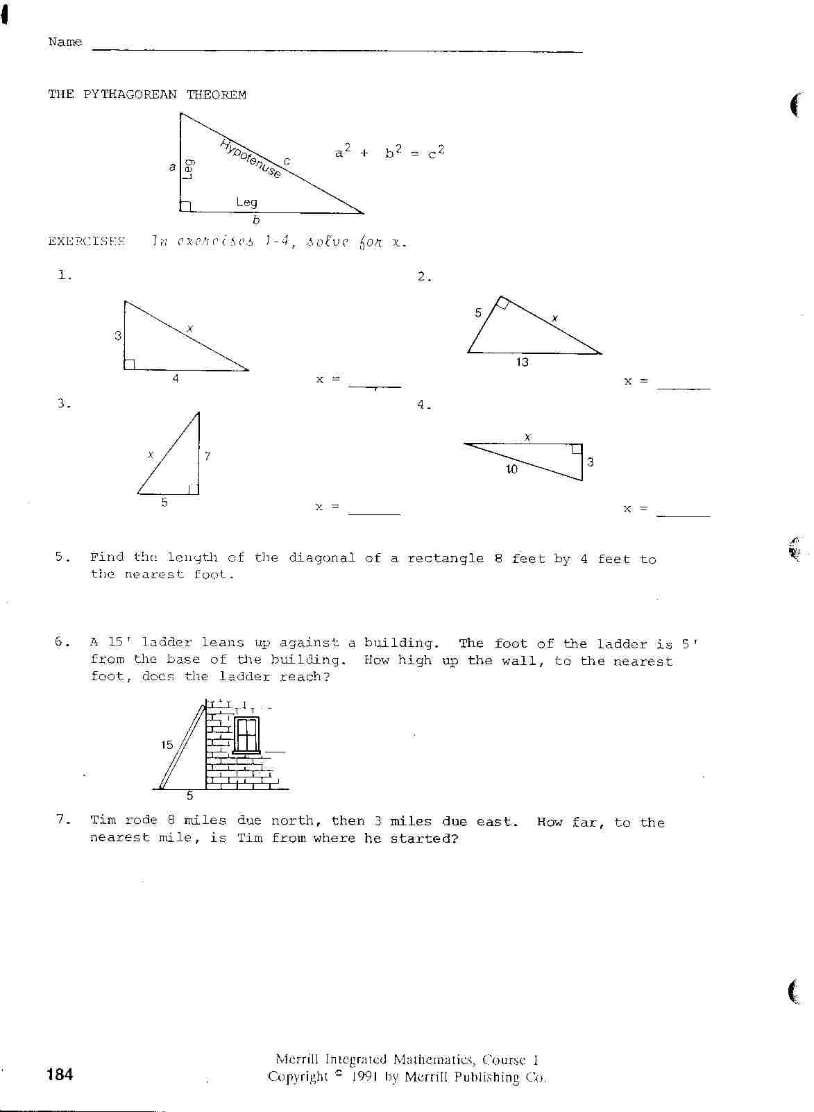 Common Core Integrated Math 1 Worksheets Common Core Worksheets